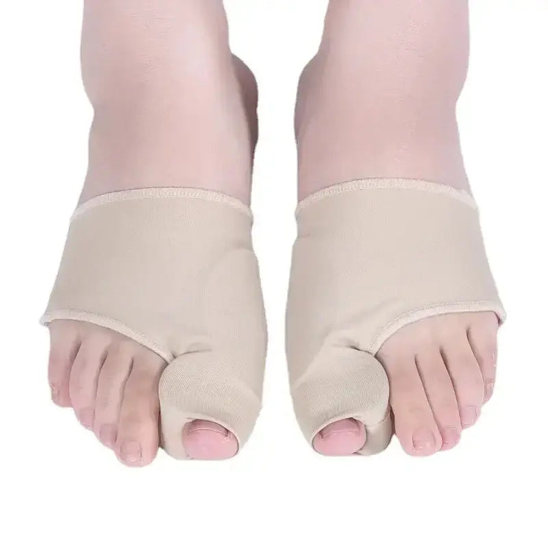 Beige toe separators for bunion correction and foot pain relief, featuring hammer toe straightening design.