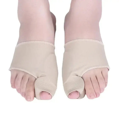 Beige toe separators for bunion correction and foot pain relief, featuring hammer toe straightening design.