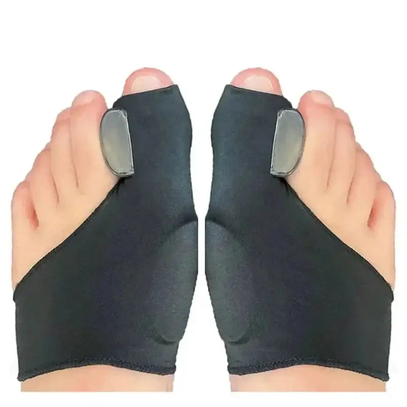 Black toe separators for bunion correction and foot pain relief, showcasing orthopedic foot care tools.