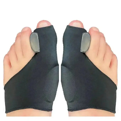 Black toe separators for bunion correction and foot pain relief, showcasing orthopedic foot care tools.