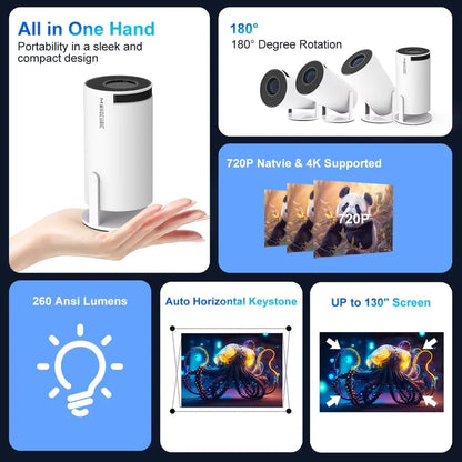 Magcubic HY300 Pro 4K Android 11 Projector – 260 ANSI, WiFi 6, BT 5.0, Home &amp; Outdoor Cinema