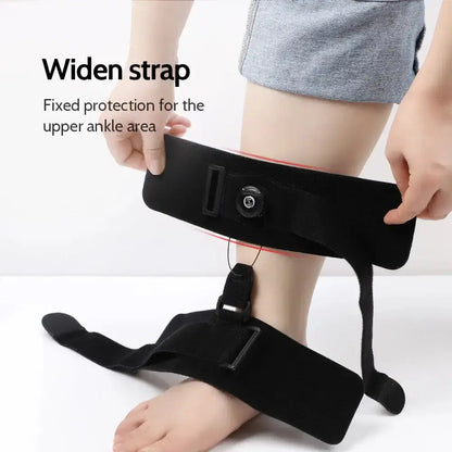 Adjustable ankle support splint with widen strap for upper ankle protection and stability.