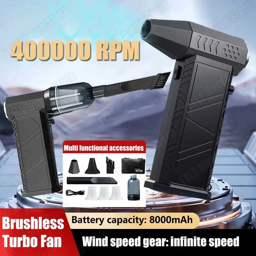400000RPM Turbo Jet Blower Powerful Air Blower Brushless Motor Turbo Fan Wind Speed 58m/s 8000mAh Souffleur Air Puissant Bantout.prod