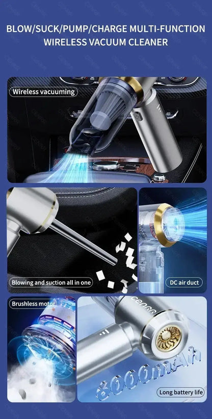 Aspirateur de voiture CENRR 360000PA Aspiration puissante Nettoyeur sans fil Aspirateur à main portable Machine de nettoyage Bantout.prod