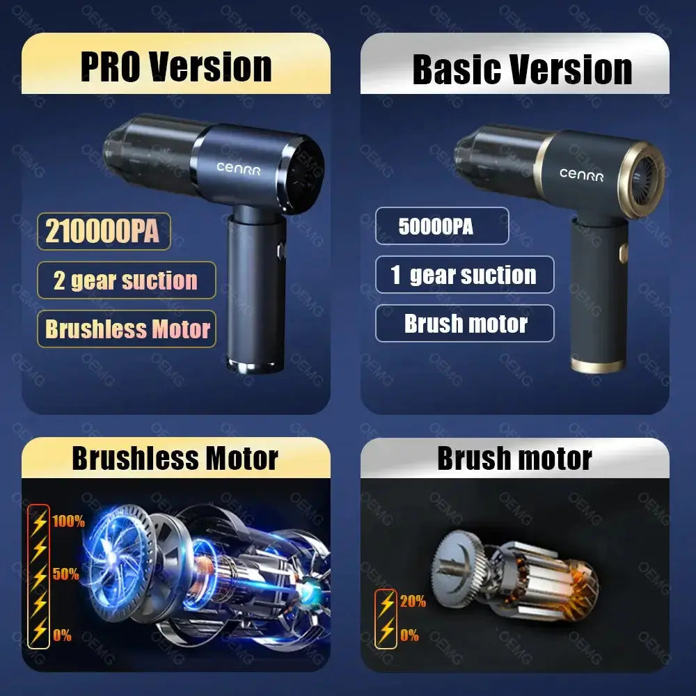 Aspirateur de voiture à forte aspiration 210000PA Aspirateur sans fil à double usage Mini souffleur à main sans fil pour appareil électroménager Bantout.prod