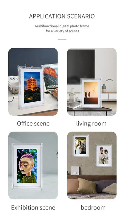 Cadre photo numérique en acrylique 5/7 pouces 1000 mAh Écran rotatif automatique Bantout.prod