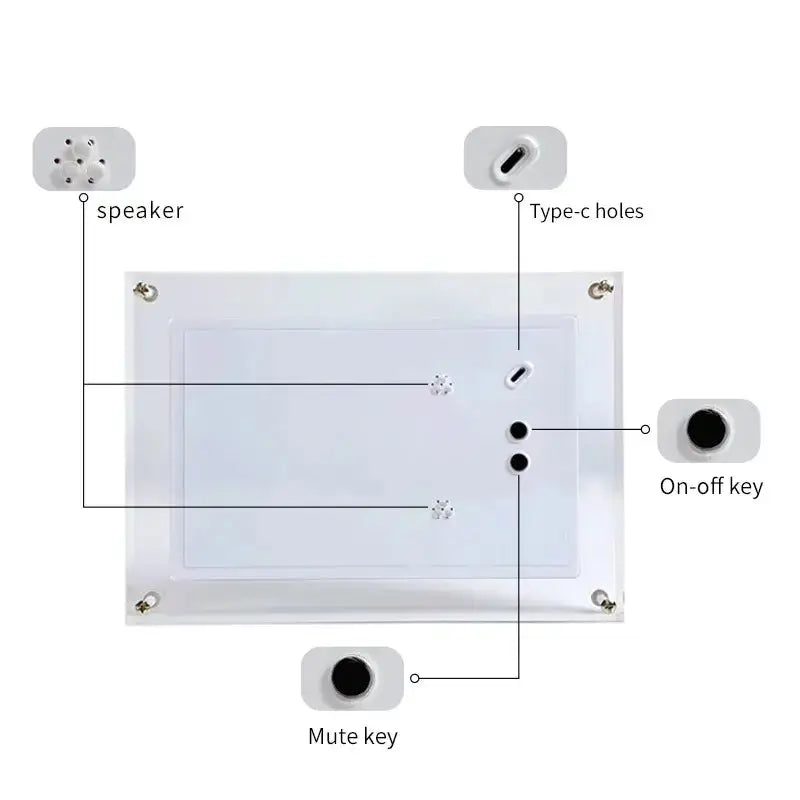 Cadre photo numérique en acrylique 5/7 pouces 1000 mAh Écran rotatif automatique Bantout.prod