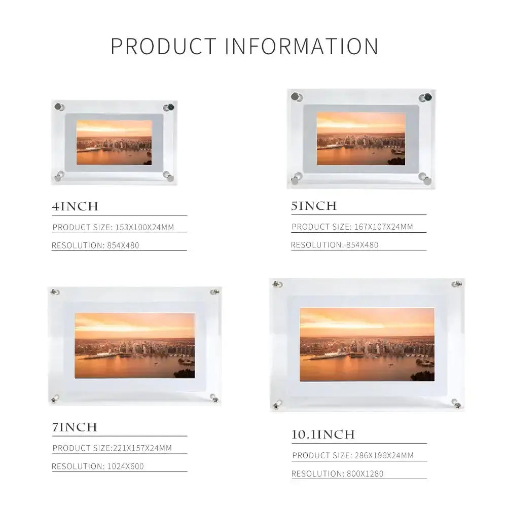 Cadre photo numérique en acrylique 5/7 pouces 1000 mAh Écran rotatif automatique Bantout.prod