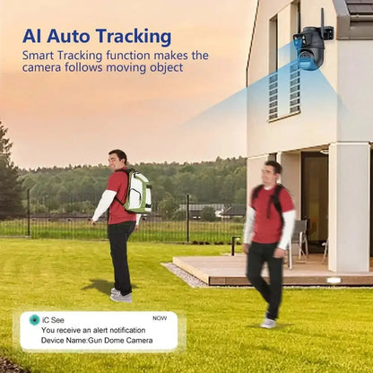 Caméra de sécurité 6K 12MP Zoom 8X Trois objectifs Double écran Bantout.prod