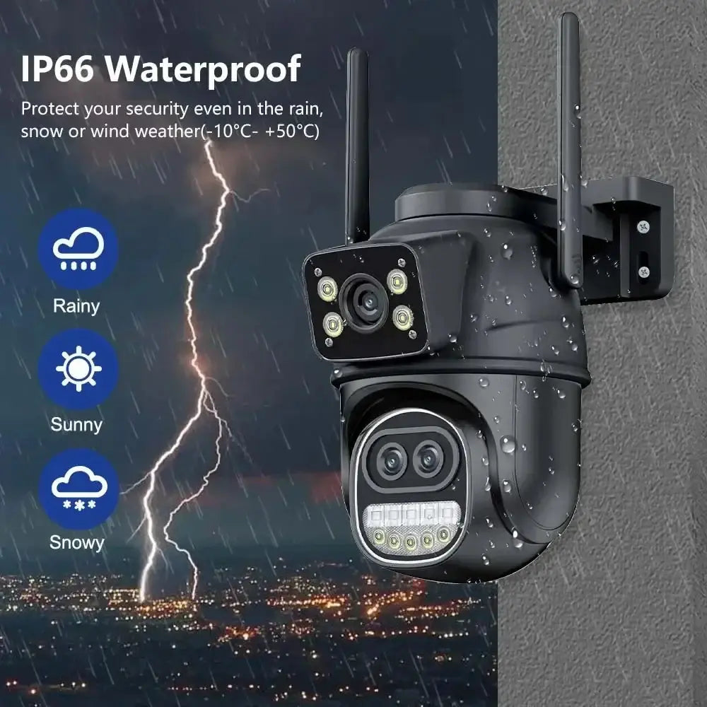 Caméra de sécurité 6K 12MP Zoom 8X Trois objectifs Double écran Bantout.prod