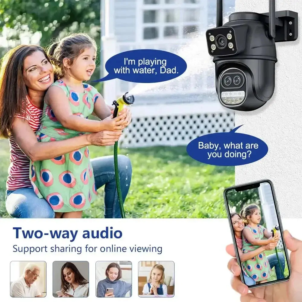 Caméra de sécurité 6K 12MP Zoom 8X Trois objectifs Double écran Bantout.prod