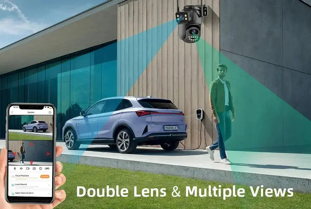 Caméra de surveillance à double objectif WiFi 4K 8MP Bantout.prod