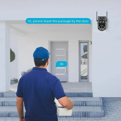 Caméra de surveillance à double objectif WiFi 4K 8MP Zoom numérique 4X Bantout.prod