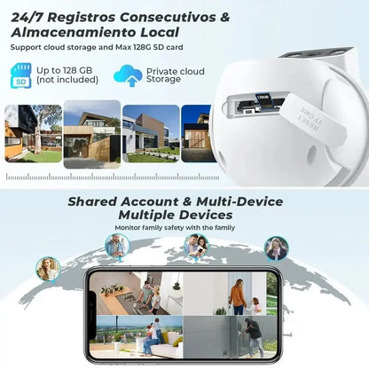 Caméra de surveillance à double objectif WiFi 4K 8MP Zoom numérique 4X Bantout.prod