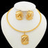 Dubai Earrings and Pendant Necklace Jewelry Set for Party African Clip Earrings and Necklace Gold Plated Jewelry Set Accessories Bantout.prod