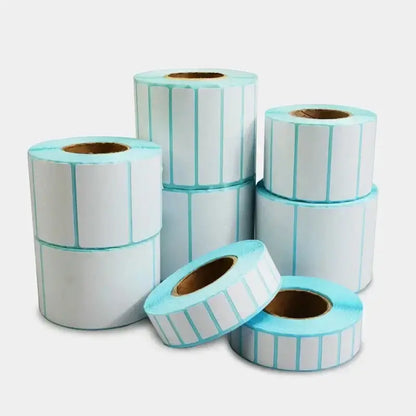 Étiquette autocollante thermique blanche vierge en papier pour prix de supermarché, étiquette vierge, impression directe, fournitures d&