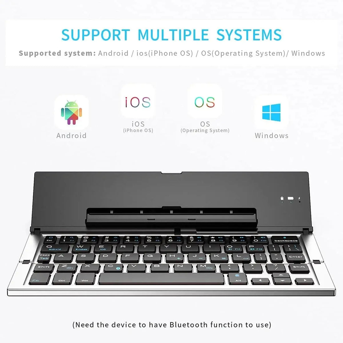 Jomaa Folding Keyboard Bluetooth Foldable Wireless Keyboard Pocket Size Rechargeable Keyboard for iPhone iPad Tablet Laptops Bantout.prod
