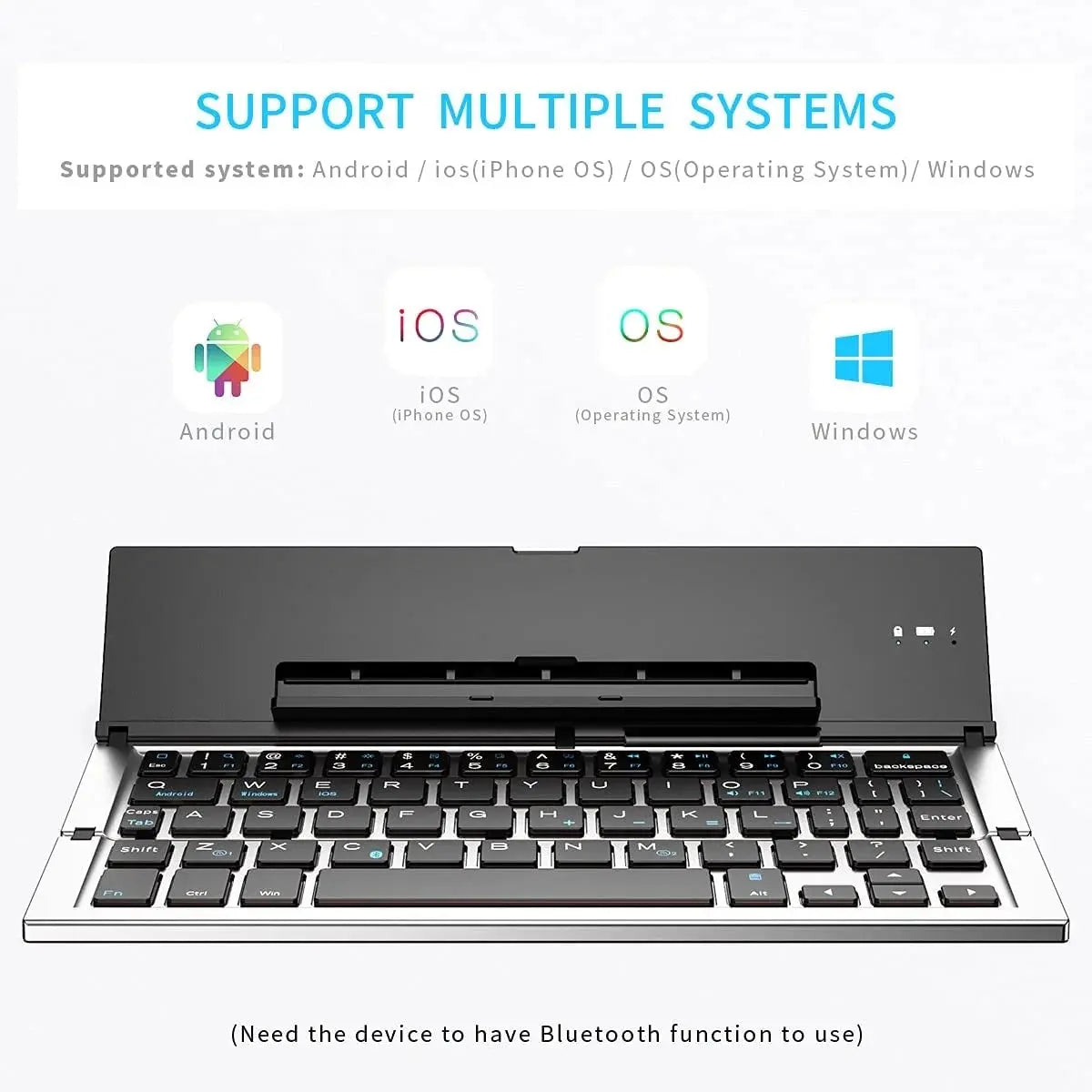 Jomaa Folding Keyboard Bluetooth Foldable Wireless Keyboard Pocket Size Rechargeable Keyboard for iPhone iPad Tablet Laptops Bantout.prod