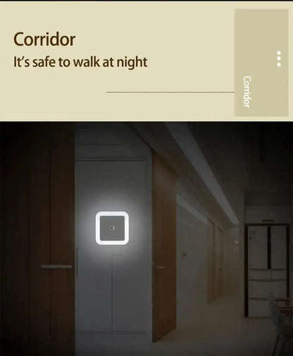 LED night light in a corridor ensuring safety and visibility during nighttime walks.