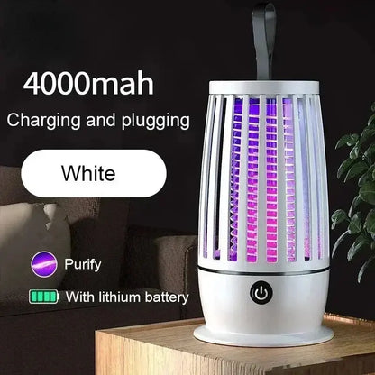 Lampe anti-moustiques UV Xiomi blanche, 4000mAh, avec batterie lithium, purifiant, design moderne pour intérieur.