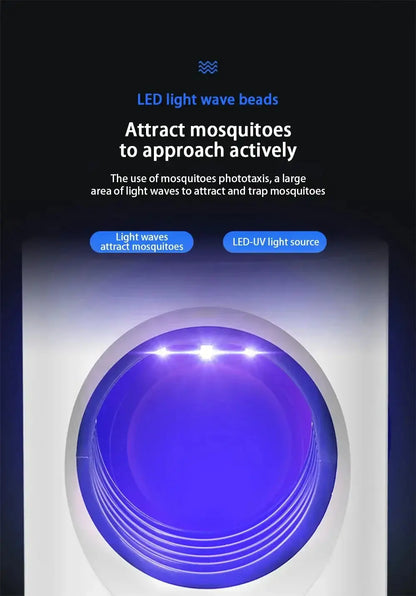 LED light wave source attracting mosquitoes with blue light for effective trapping.