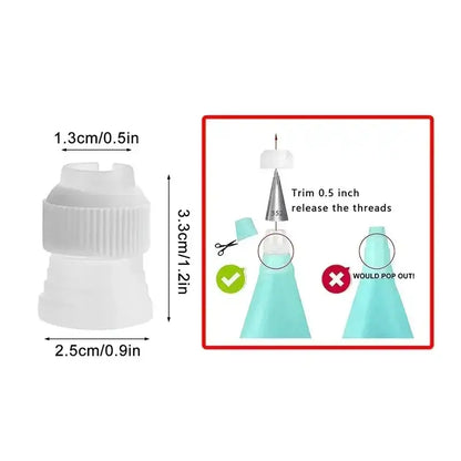 Lot de 8/10/16 douilles à douille en silicone pour glaçage de gâteaux, outils de décoration de gâteaux, douilles réutilisables + 1 poche à douille Bantout.prod