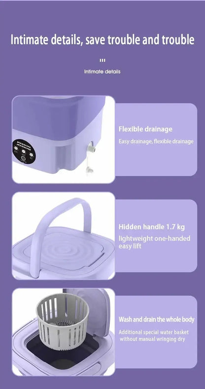 Machine à laver portable 8L pour dortoirs d&