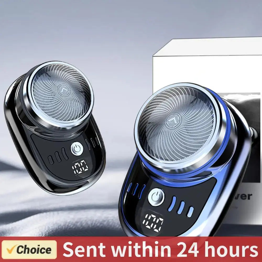 Men Mini Electric Travel Shaver Digital Display Face Beard Trimmer Washable Rechargeable Shaver Pocket Size Portable Shaver Bantout.prod