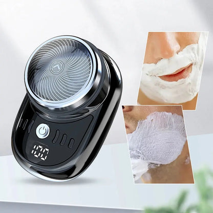 Men Mini Electric Travel Shaver Digital Display Face Beard Trimmer Washable Rechargeable Shaver Pocket Size Portable Shaver Bantout.prod