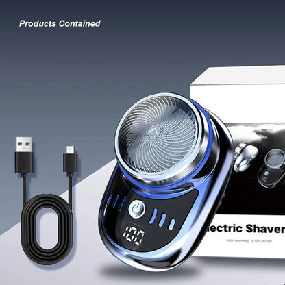 Men Mini Electric Travel Shaver Digital Display Face Beard Trimmer Washable Rechargeable Shaver Pocket Size Portable Shaver Bantout.prod
