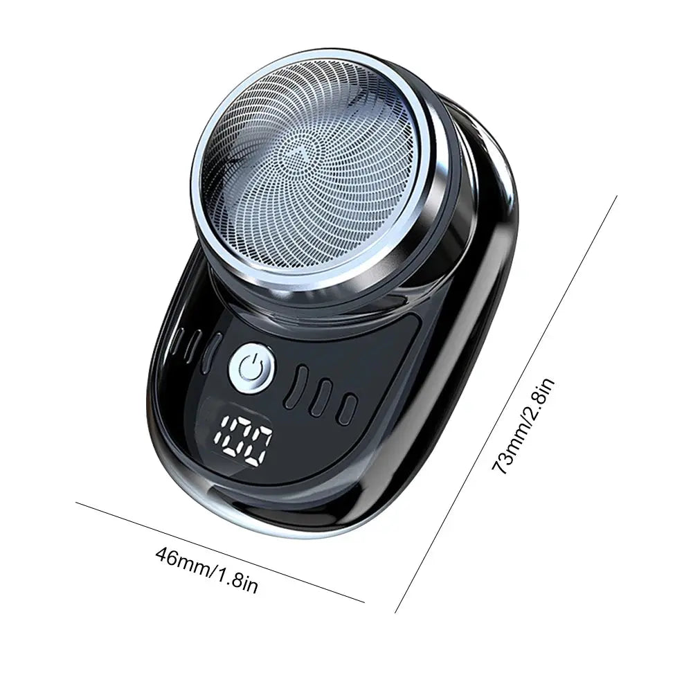 Men Mini Electric Travel Shaver Digital Display Face Beard Trimmer Washable Rechargeable Shaver Pocket Size Portable Shaver Bantout.prod