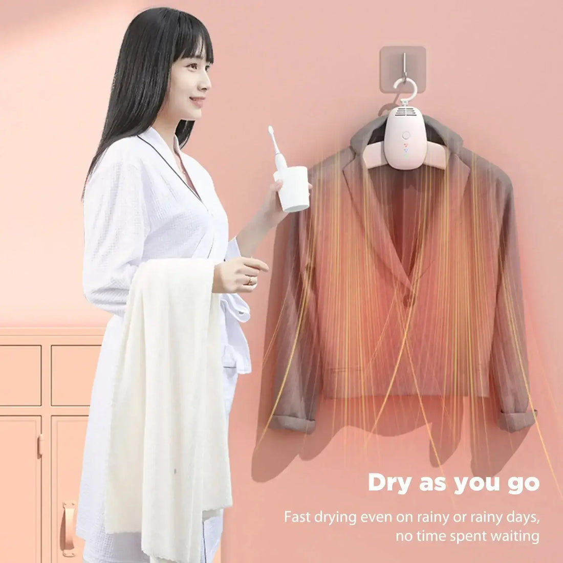 &quot;Mini foldable smart laundry dryer, portable clothes dehumidifier and multifunctional garment hanger for dorms and small spaces&quot;