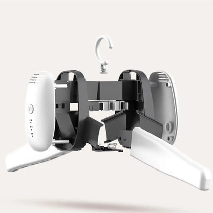 Mini foldable smart laundry dryer design showcasing detachable components and portable features.