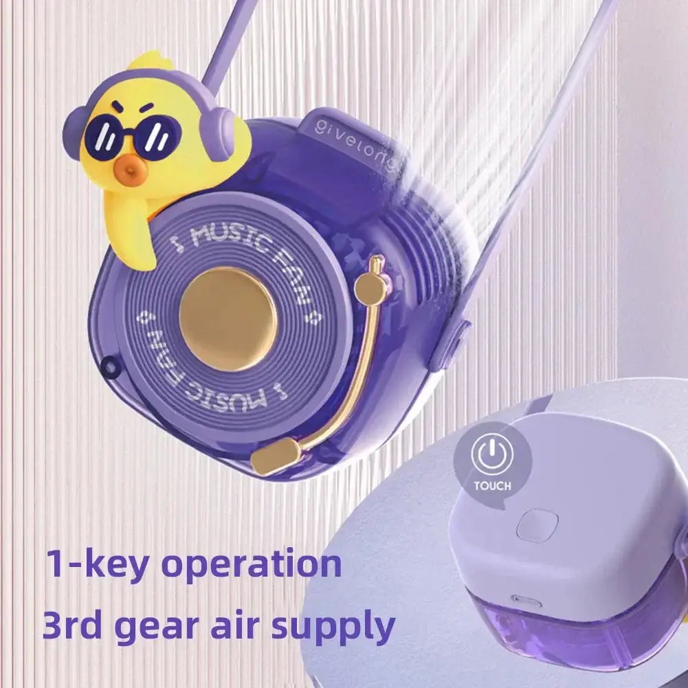 Mini climatiseur portable avec ventilateur USB, design amusant, fonctionnement à une touche, trois niveaux de souffle d&