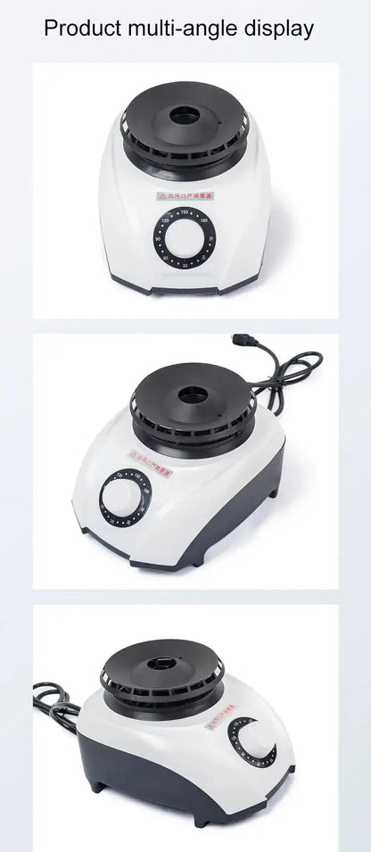 Mini portable electric dryer showing multiple angles for easy viewing and product details.