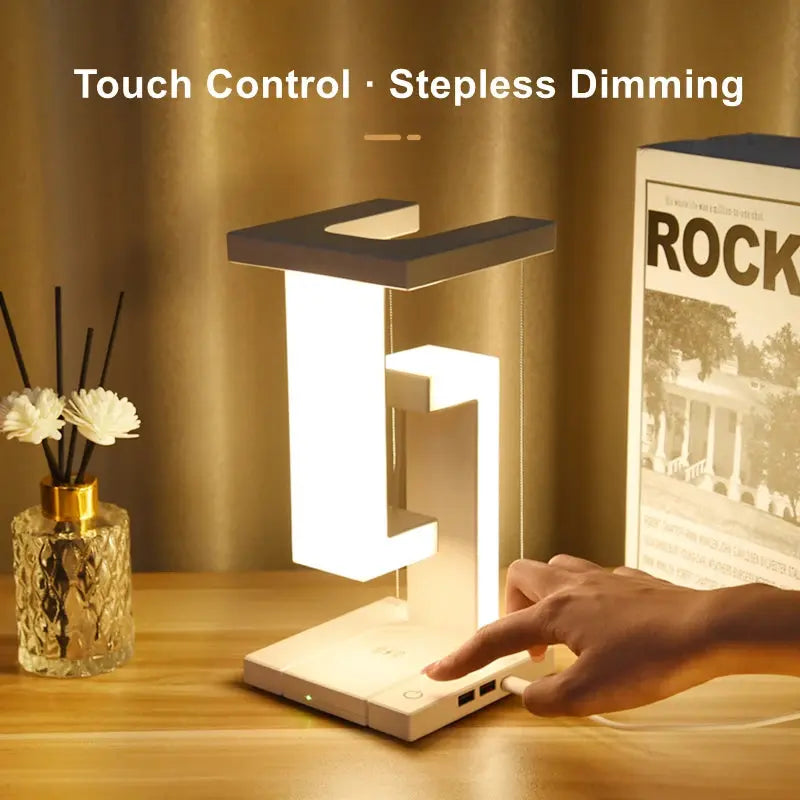 Novelty floating lamp with 10 W  detachable wireless charger decorative light for bedroom/office Bantout.prod
