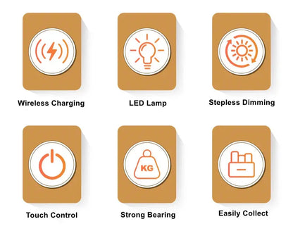 Novelty floating lamp with 10 W  detachable wireless charger decorative light for bedroom/office Bantout.prod