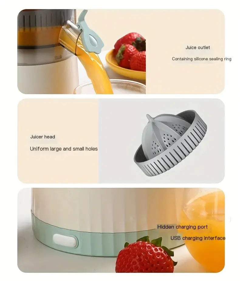 Portable Electric Citrus Juicer USB Charging Orange Juice Squeezer Machine  Lemon Fruit Blender Automatic Fresh Squeezing Mixer Bantout.prod