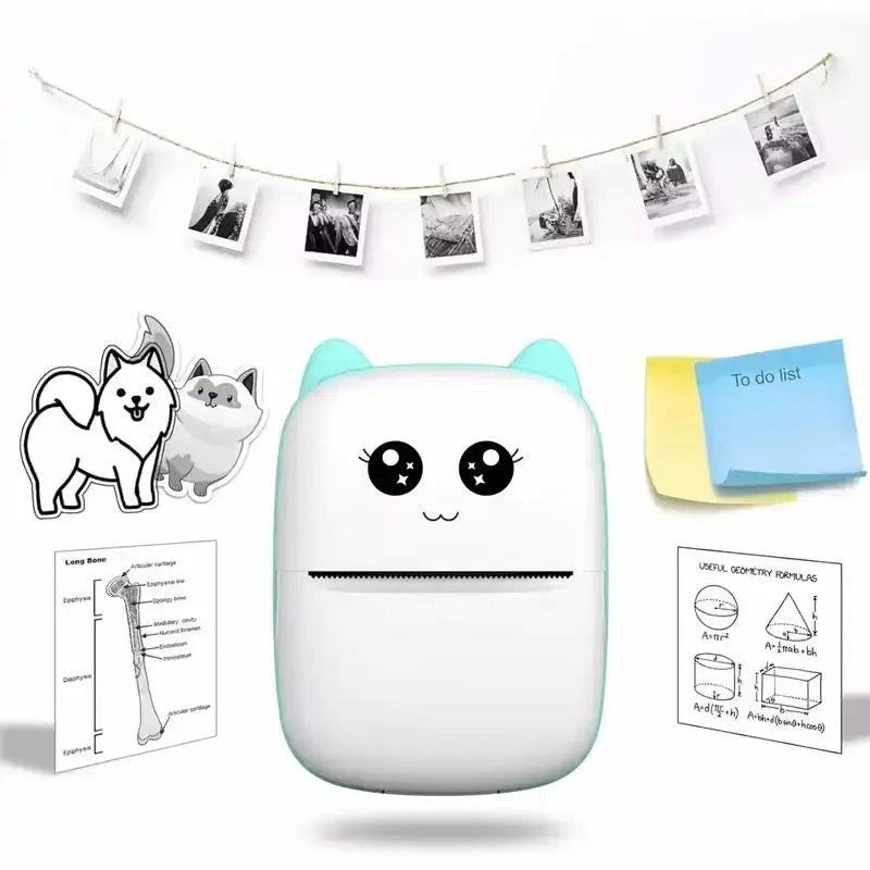 Portable thermal printer mini cat print photo pocket thermal label printer 58mm printing wireless Bluetooth Android iOS printers Bantout.prod
