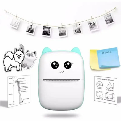 Portable thermal printer mini cat print photo pocket thermal label printer 58mm printing wireless Bluetooth Android iOS printers Bantout.prod