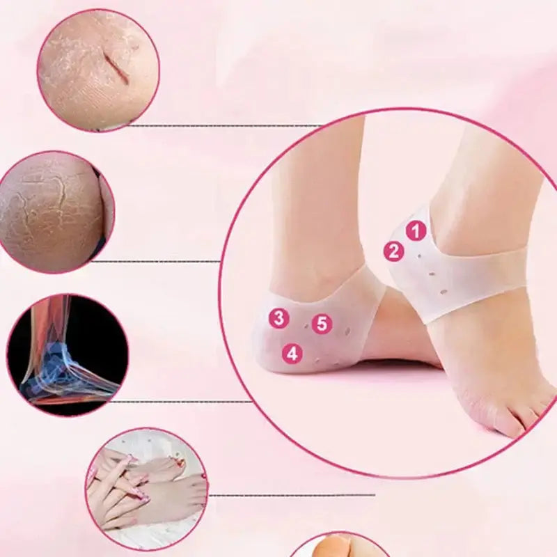 Protège-talon en silicone, coussinets de protection pour épine calcanéenne, pour soulager la fasciite plantaire, la douleur au talon, réduit la pression sur le talon, 1 paire Bantout.prod
