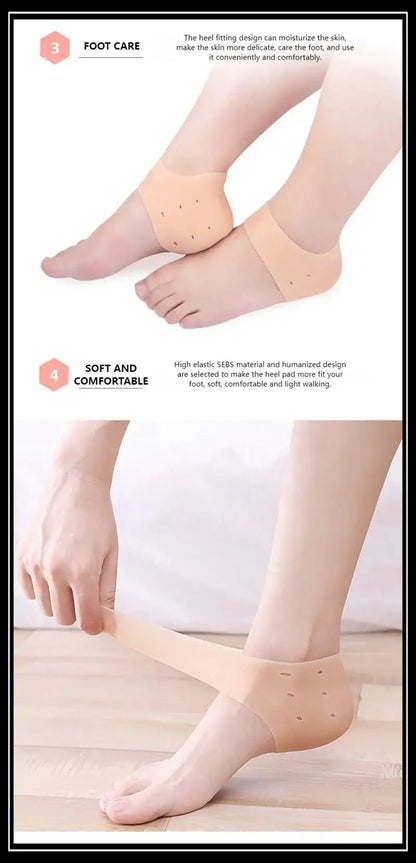 Protège-talon en silicone, coussinets de protection pour épine calcanéenne, pour soulager la fasciite plantaire, la douleur au talon, réduit la pression sur le talon, 1 paire Bantout.prod