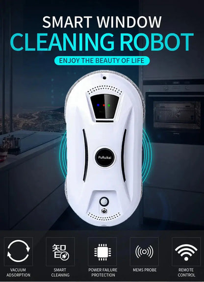 Robot aspirateur ultra fin pour nettoyage de vitres, robot nettoyeur de vitres électrique, nettoyage de vitres, télécommande pour la maison Bantout.prod