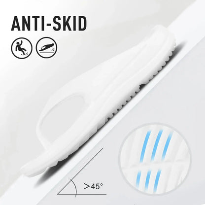 Sandales orthopédiques pour femmes, blanches, avec semelle anti-glissant, design moderne et confortable.