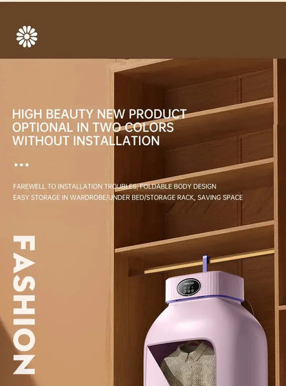 Electric foldable dryer with a stylish design, easy to store, and suitable for various home spaces.