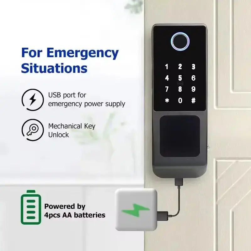 Serrure intelligente WiFi Tuya étanche, double verrouillage par empreinte digitale Bantout.prod