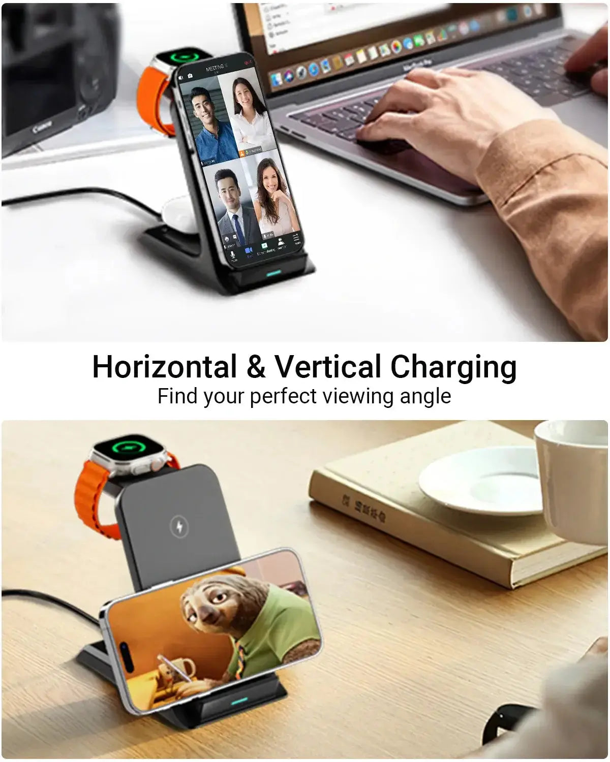 Support de chargeur sans fil Station de charge rapide portable pour iPhone 16/15/14 Pro Max Bantout.prod