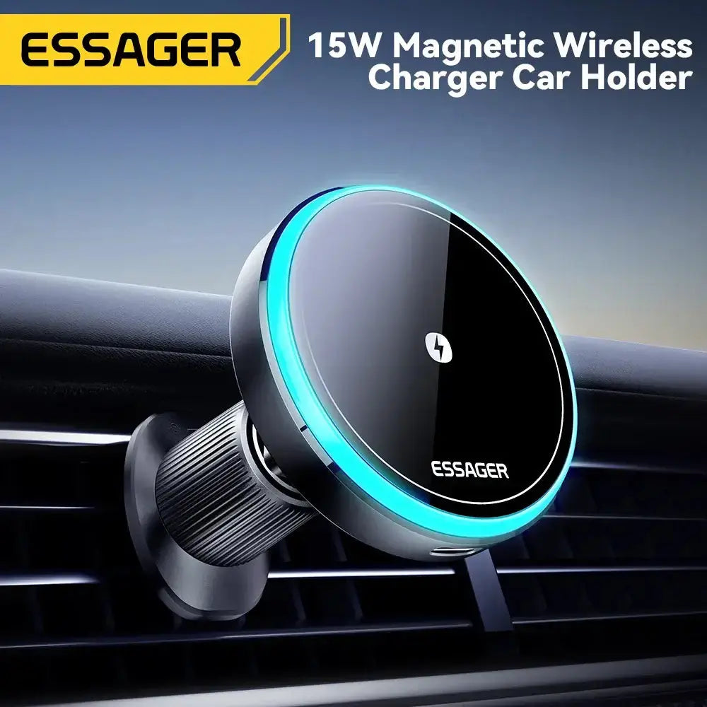 Support de téléphone magnétique pour voiture Essager 15 W Support de chargeur sans fil pour iPhone 15 14 13 Pro Max Bantout.prod