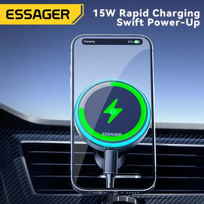 Support de téléphone magnétique pour voiture Essager 15 W Support de chargeur sans fil pour iPhone 15 14 13 Pro Max Bantout.prod