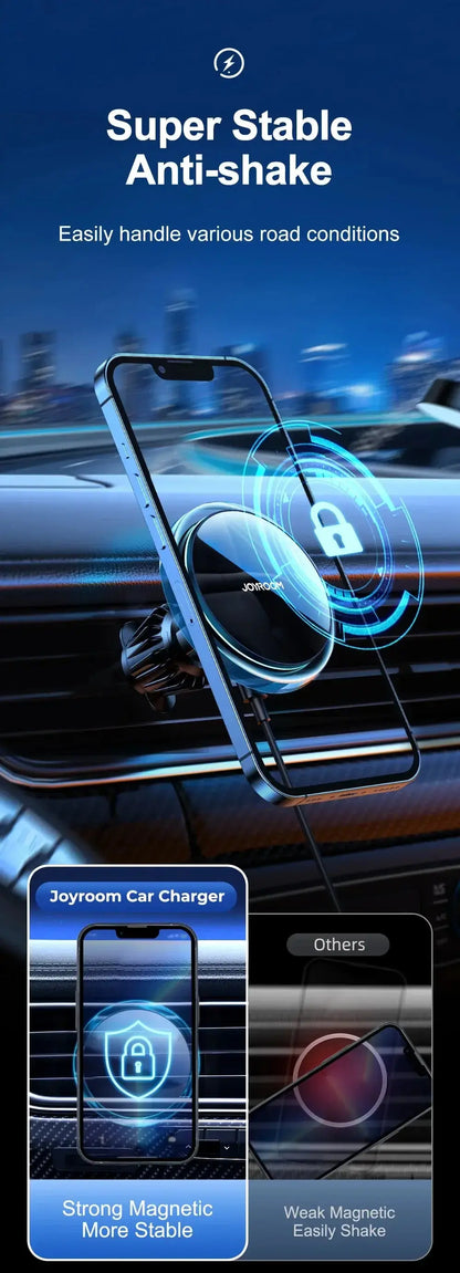 Support de téléphone magnétique pour voiture Joyroom, chargeur sans fil pour iPhone 15 14 13 Pro Max Bantout.prod